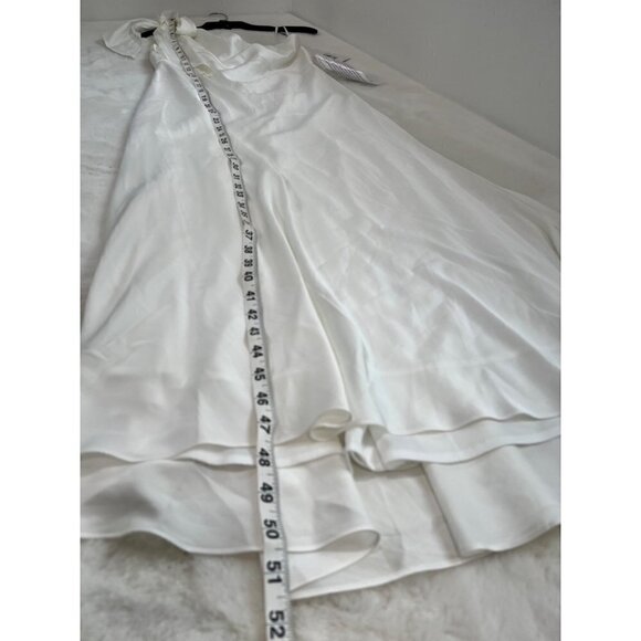 NWTD IEENA FOR MAC DUGGAL Size 6 One Shoulder Calf Midi Dress White MSRP $298 - Picture 6 of 12